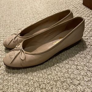 Chanel Cap Toe Flats Nude